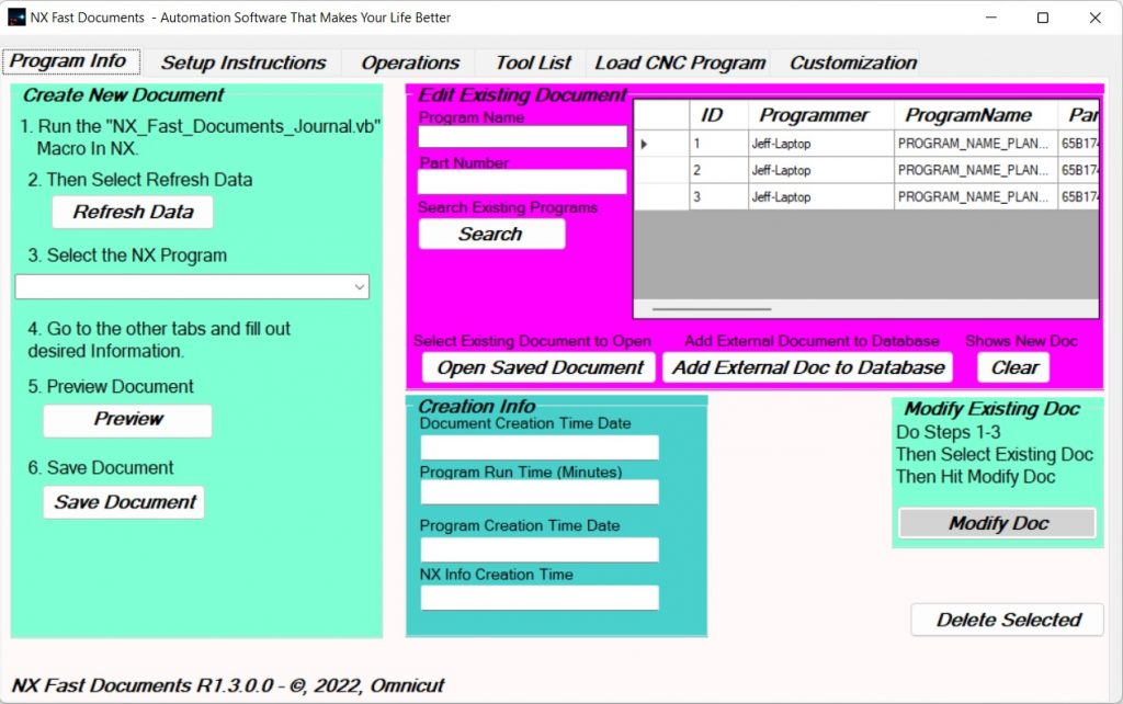 NX Fast Documents User Interface Siemens NX Automation